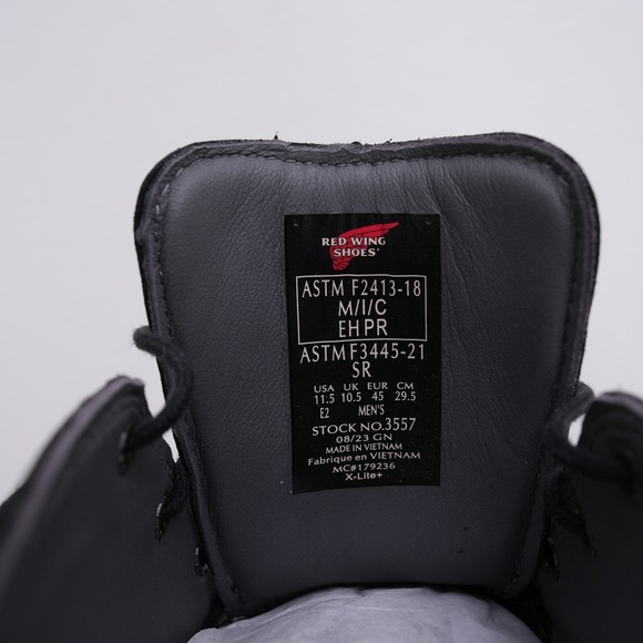 Red Wing 3557 Men Black Leather Toe Puncture Resistant Work Boots New 11.5 E2